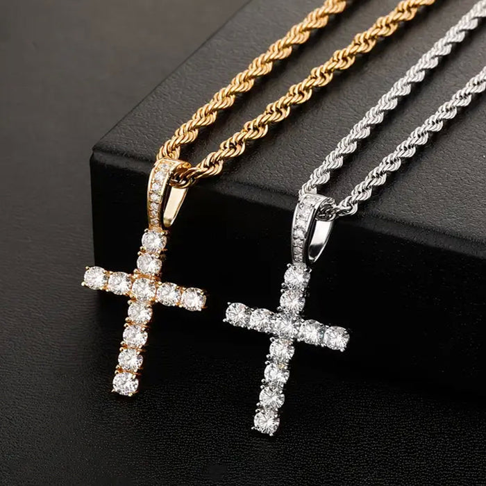 Wholesale Twist Chain Cross Men's Simple Jewelry Necklace Pendant Men's Popular Cross