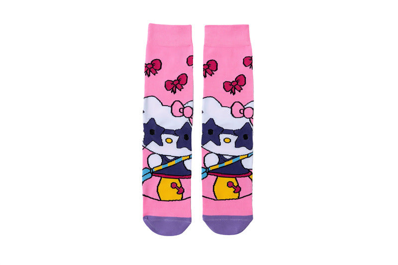 Wholesale Trendy mid-calf socks with cartoon designs