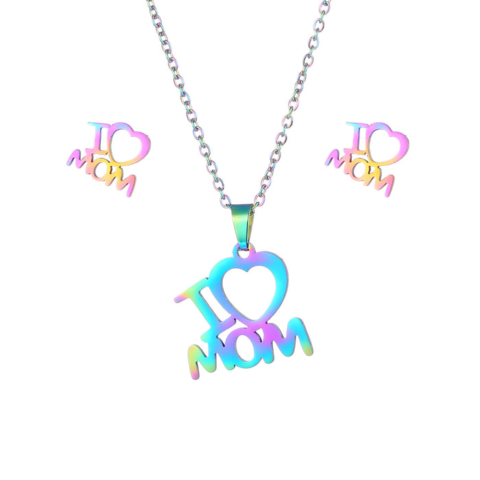 Wholesale stainless steel Mother's Day love necklace JDC-NE-MingM001