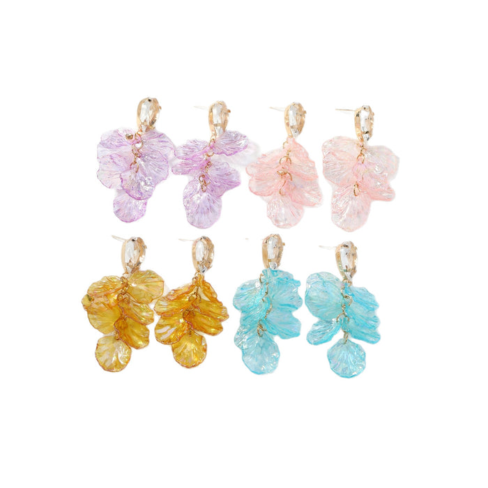Wholesale Temperament petal pendant long earrings vacation style earrings earrings earrings