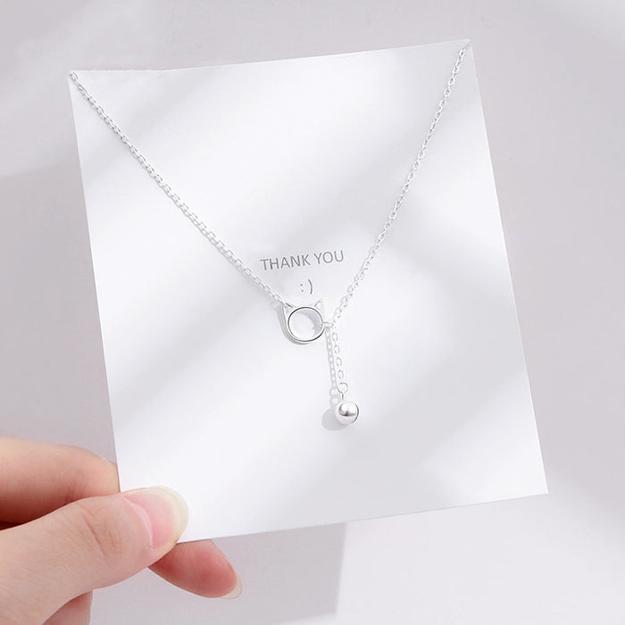 Wholesale Cute cat bell necklace, simple collarbone chain, girl's accessory bracelet, ankle chain