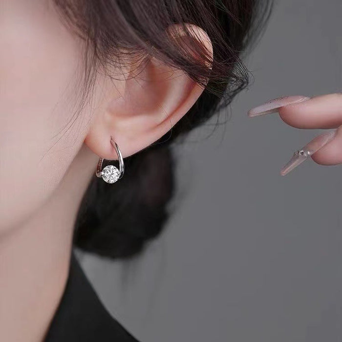 Wholesale Irregular Copper Inlaid White Stone Earrings JDC-ES-ChengC001