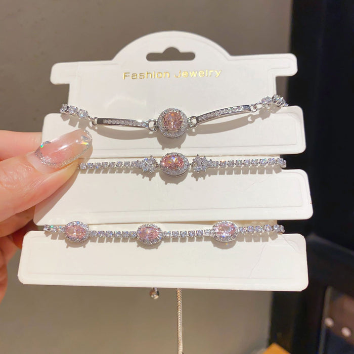Wholesale French Style Zircon Round Adjustable Bracelet Jewelry Accessory