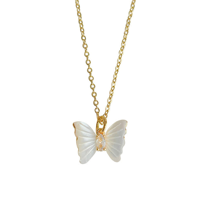 Wholesale Shell necklace, butterfly collarbone chain, vintage high-end accessory