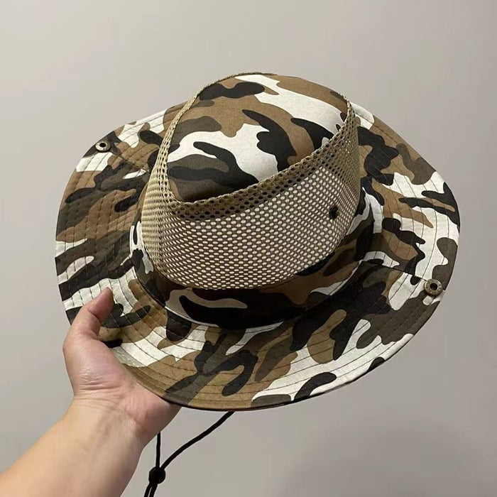 Wholesale Breathable mesh fisherman hat, foldable sun hat, outdoor fishing sun hat