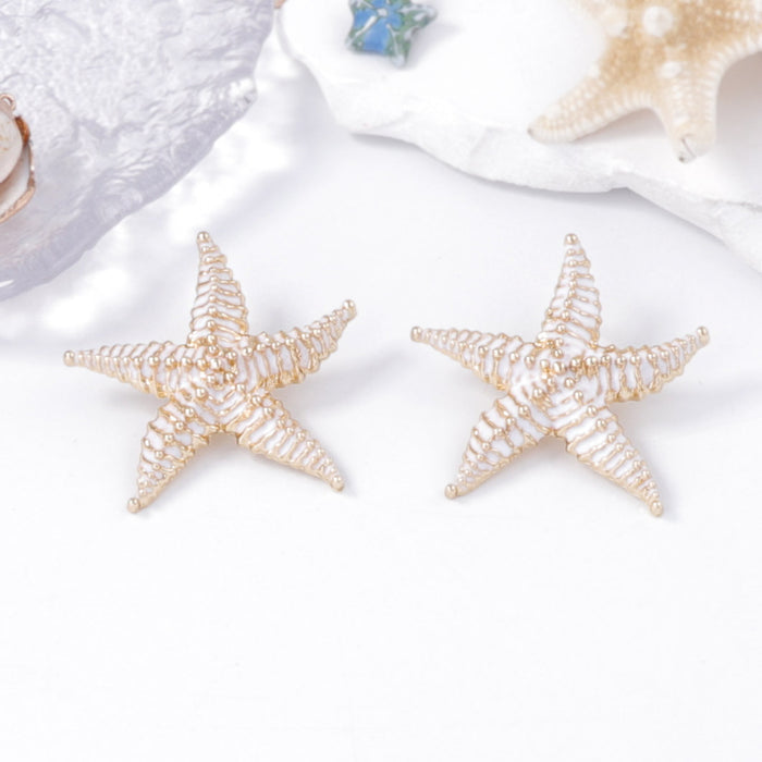 Wholesale Marine Leisure Holiday Style Alloy Unique Starfish Necklace Earrings Jewelry