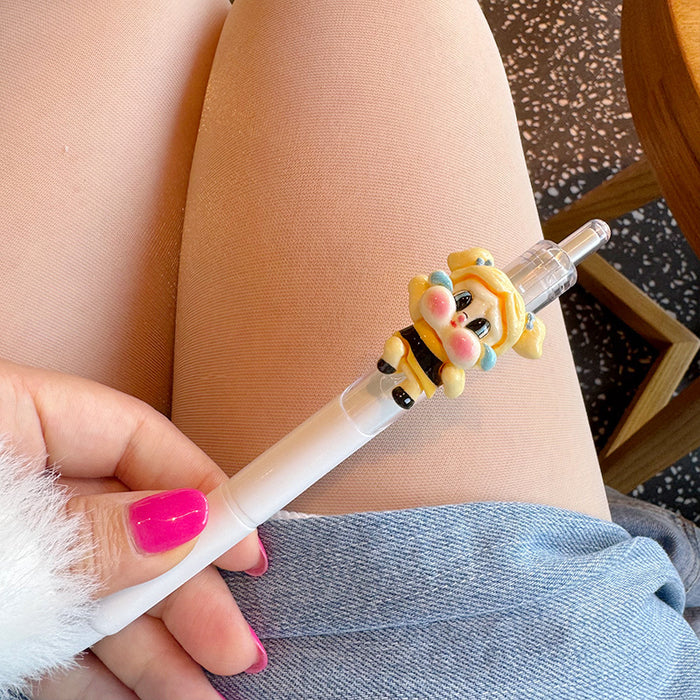 Wholesale New Children' s Gel Pen Cute  Head High Color Value Pendant Pen Student Writing Press Pen