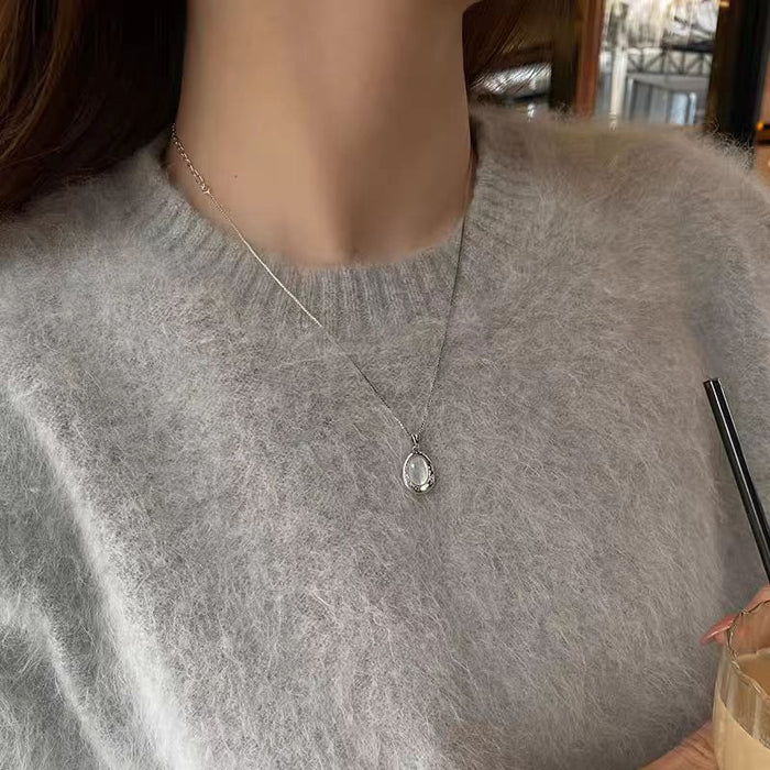 Wholesale Titanium steel necklace versatile niche accessory high-end exquisite sweater chain simple copper pendant