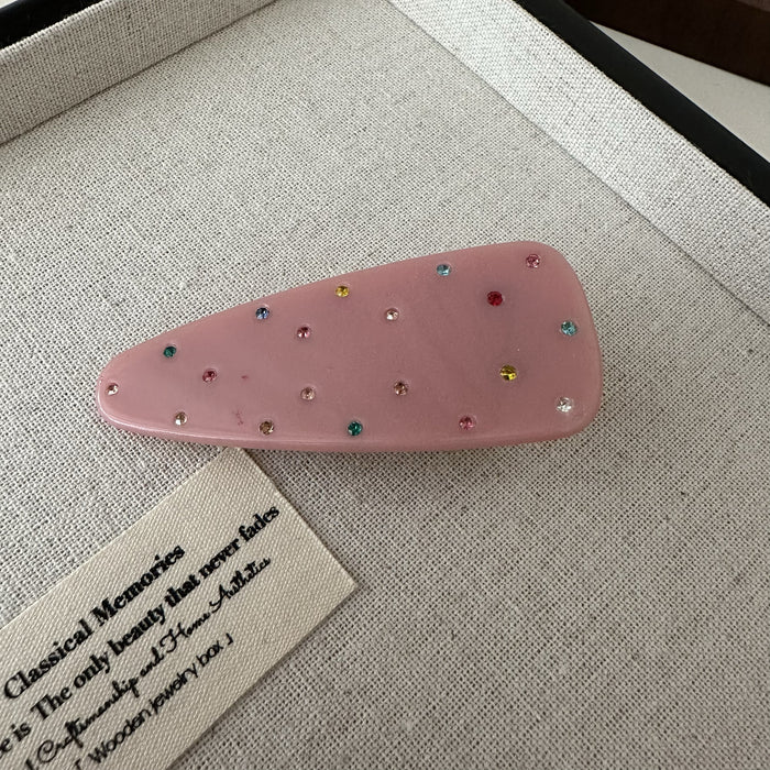 Wholesale Color diamond hair clip with simple side fringe clip