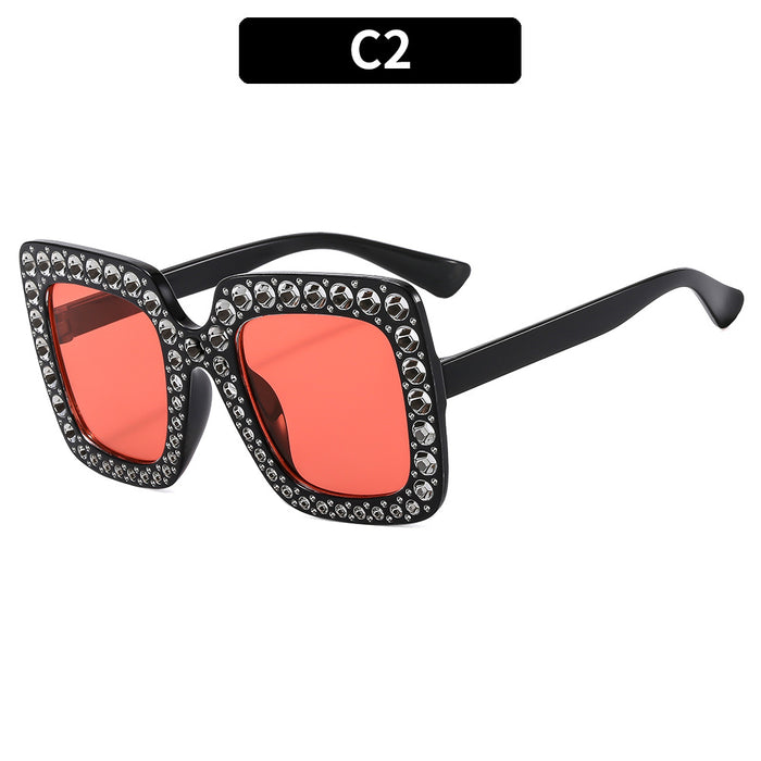 Wholesale Square Rhinestone Disco Sunglasses