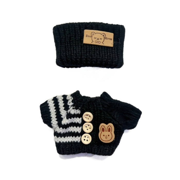 Wholesale Sitting Party Baby Clothes Clothes Bear Button Winter Sweater Hat Set
