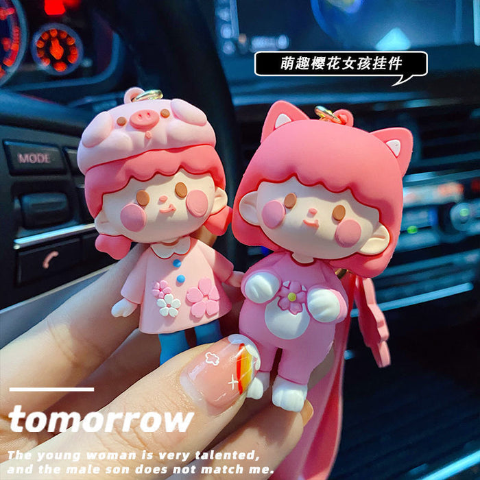 Wholesale Cherry Blossom Girl Keychain