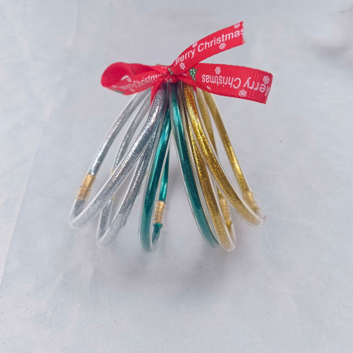 Wholesale Christmas Theme Silicone Gold Powder Bracelet