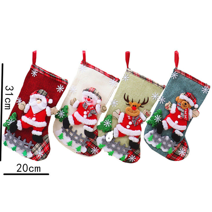 Wholesale Christmas Stockings Christmas Gift Bag Christmas Small Stockings Pendant Christmas Tree Hanging Ornament Bag