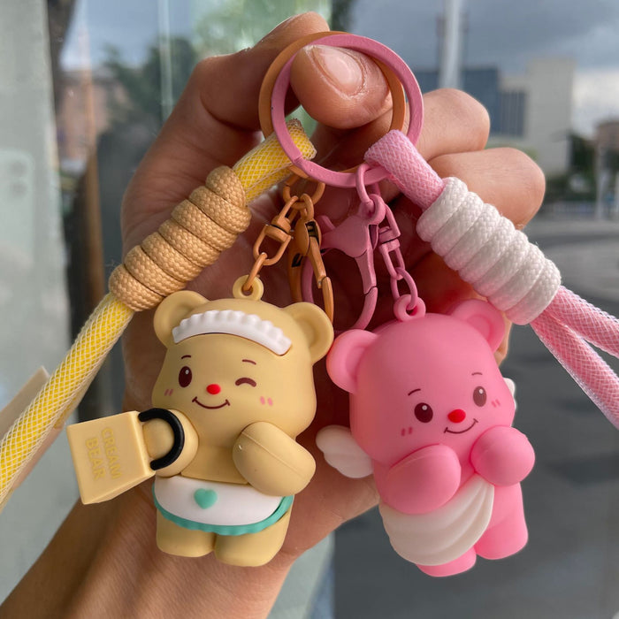 Wholesale Little Bear Cartoon Keychain Cute Bag Pendant Couple Car Keychain