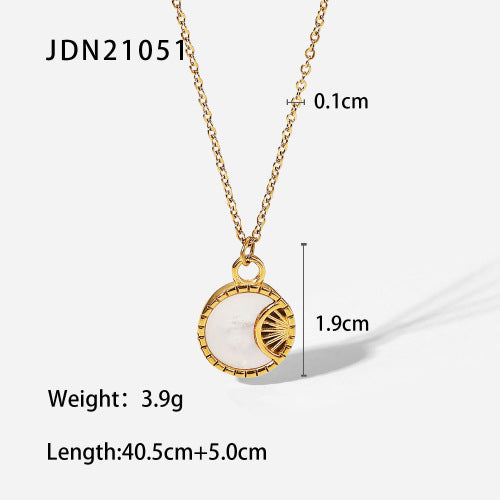 Wholesale Stainless Steel Eight-pointed Star Zircon Necklace JDC-NE-JD412