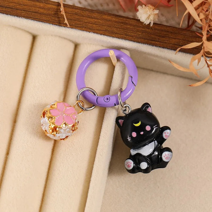 Wholesale Cute Cat Resin Phone Chain Keychain Cartoon Animal Bag Charm Gift For Girls Boutique Resale Accessory