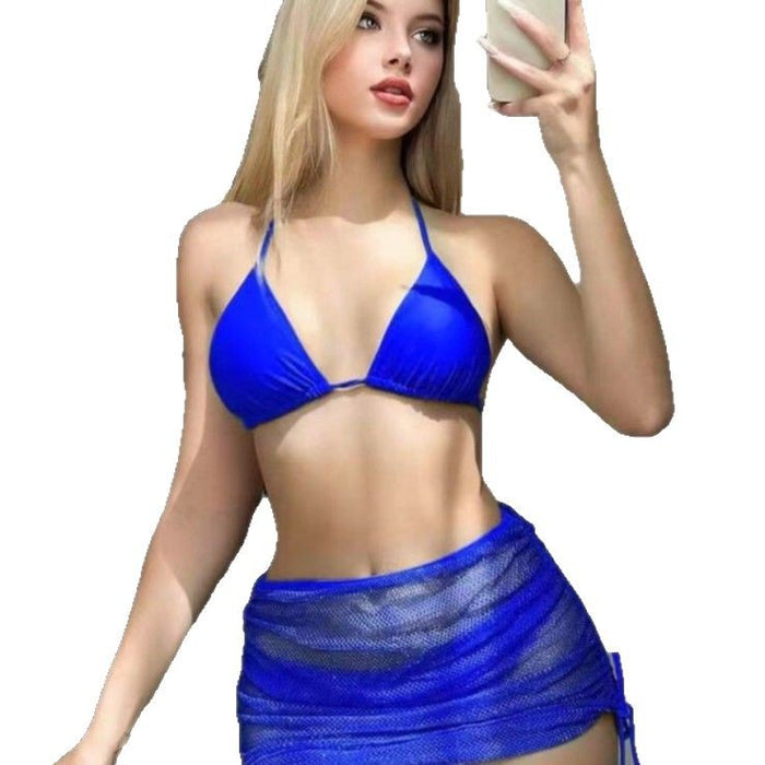 Wholesale Sexy bikini split swimsuit women's three piece set lace up backless swimsuit