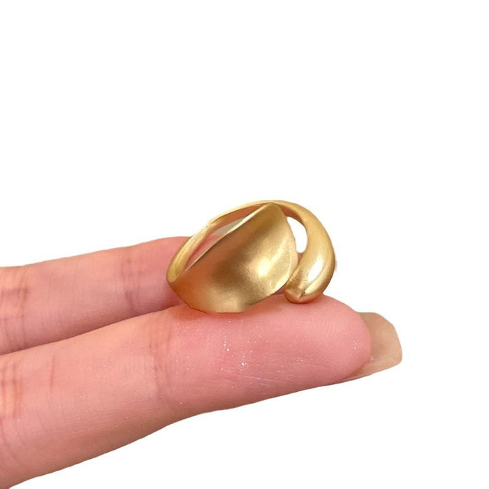 Wholesale Irregular matte ring for women, niche and unique design, index finger ring, light luxury and high-end open mouth ring