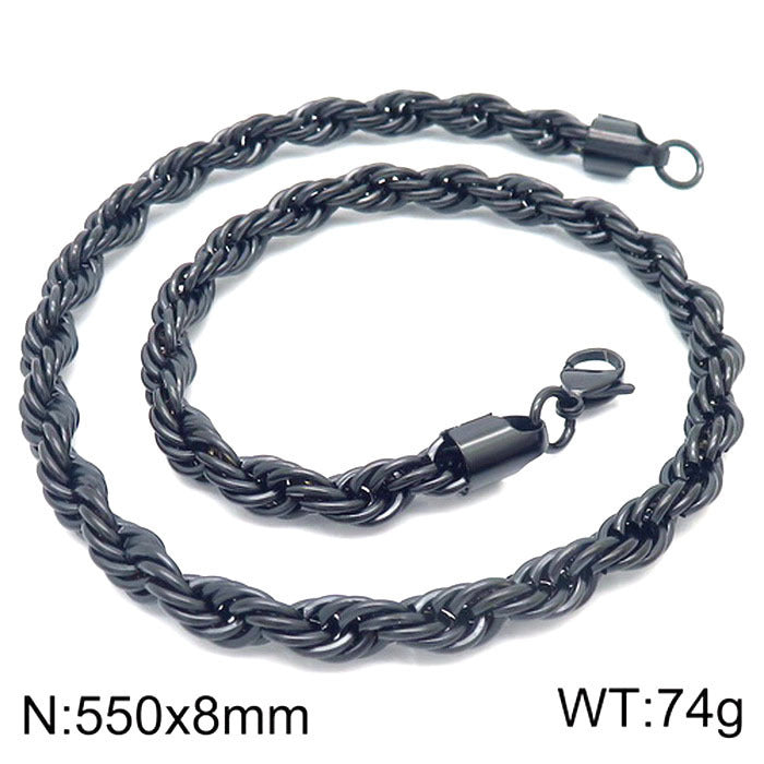Wholesale Trendy Twist Chain Necklace Titanium Steel Jewelry