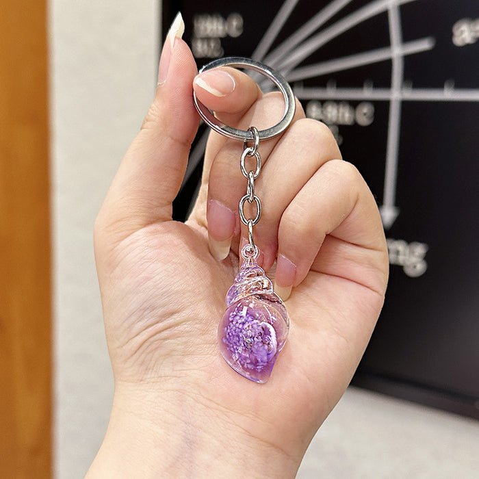 Wholesale Acrylic transparent simulation dreamy night light conch DIY couple keychain earrings bag pendant wholesale