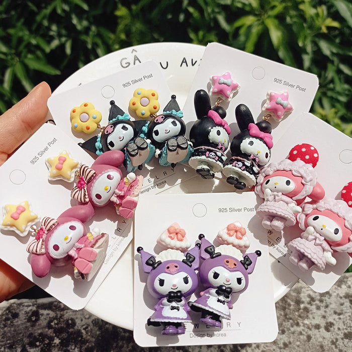 Wholesale Children' s Dream Cute   cosplay Dress-up Maid  Funny Cartoon Earrings