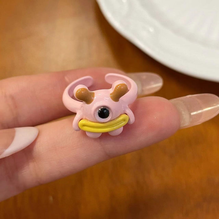 Wholesale Cartoon Drip Oil Opening Ring Personalized Ring