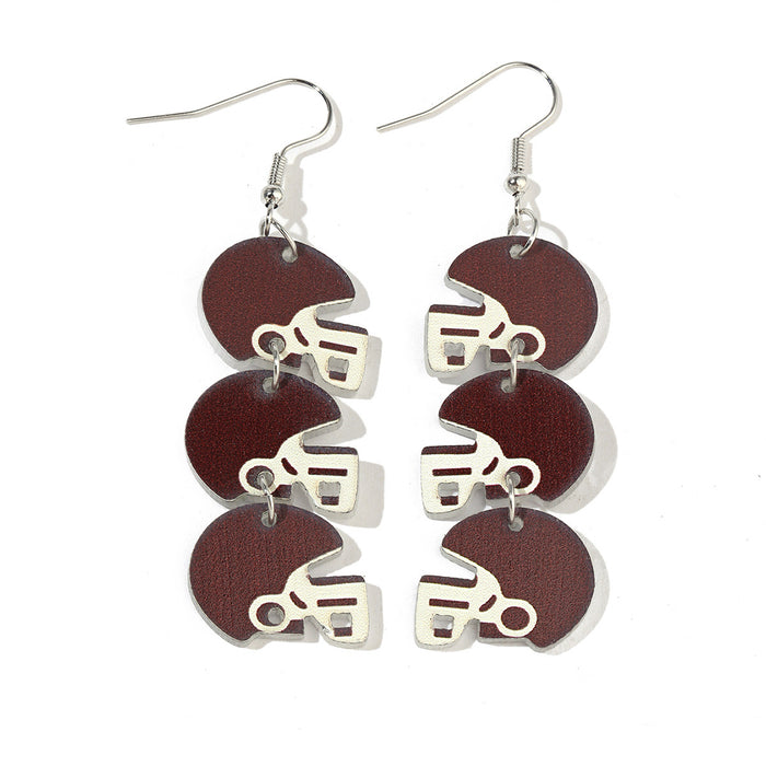 Wholesale Rugby Cap Acrylic Drop Earrings