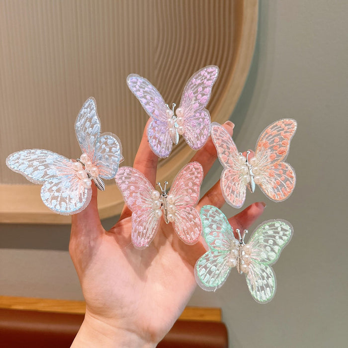 Wholesale Children's butterfly hair clip headband cute side clip hair accessory