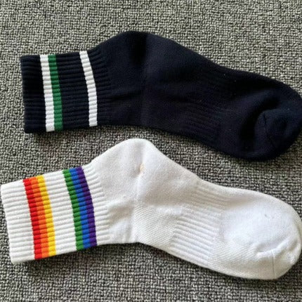 Wholesale Mid length socks, combed cotton warm loop socks, solid color basic style, comfortable sports socks, basketball socks