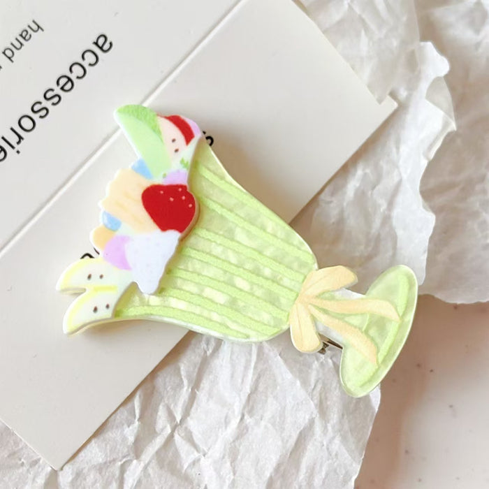 Wholesale Piggy Drink Acrylic Hair Clip