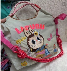 Wholesale Zippered Embroidered Shoulder Bag Waterproof Nylon Messenger Bag Handheld Canvas Bag