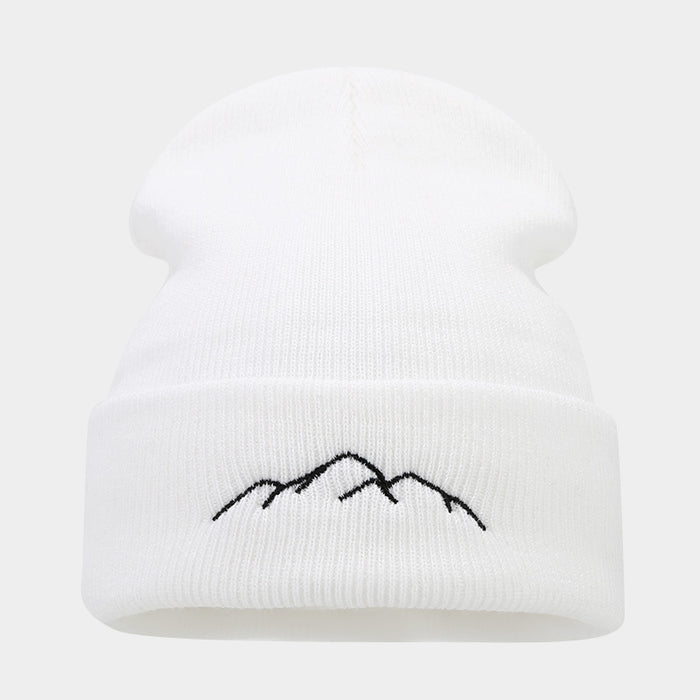 Wholesale Mountain Embroidery Acrylic Warm Knitted Hat JDC-FH-LvYi051