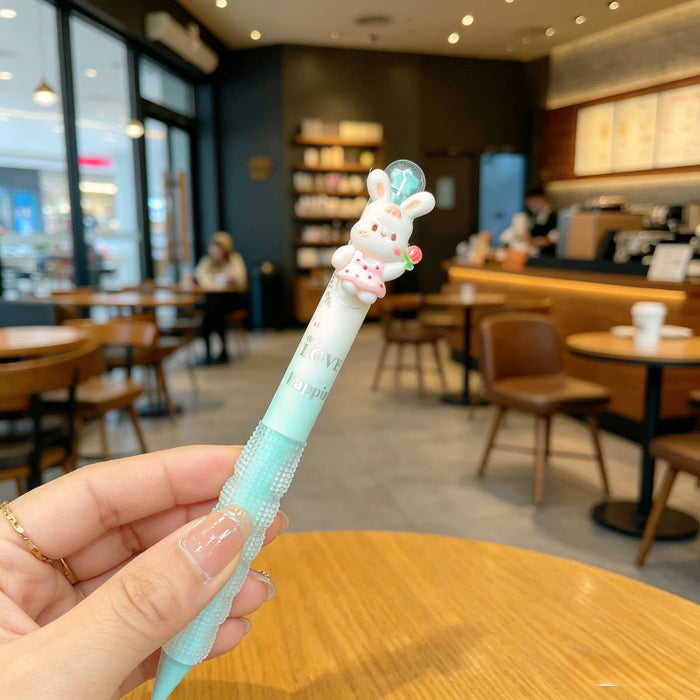 Wholesale Cute Rabbit Design Gel Pen with Plush Pendant Decorative Writing Accessory