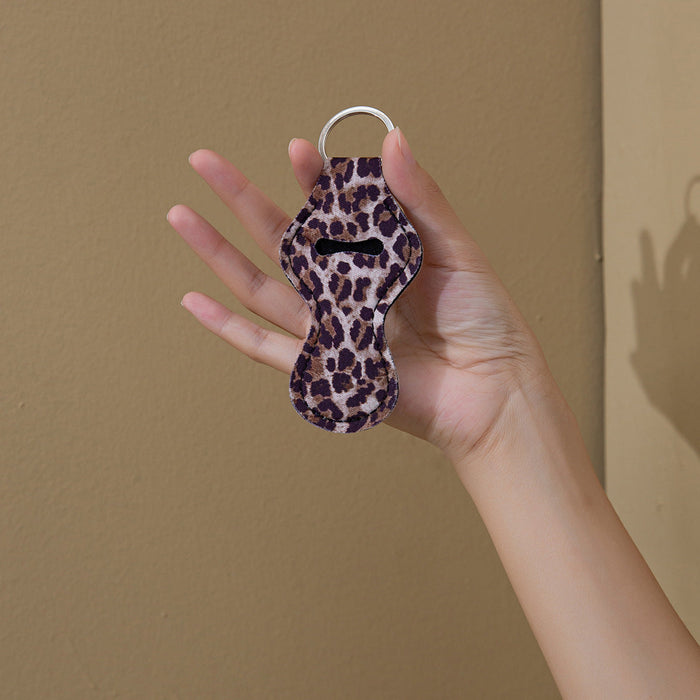 Wholesale Post Art Leopard Marble Lipstick Pouch Keychain JDC-KC-YiTian003