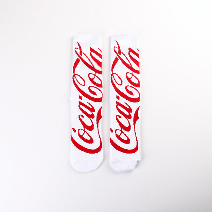 Wholesale Letter casual sports jacquard red youth mid tube socks trendy socks long socks
