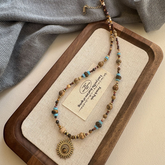 Wholesale Necklace, light luxury, high-end accessories, small sun titanium steel necklace, women's collarbone chain