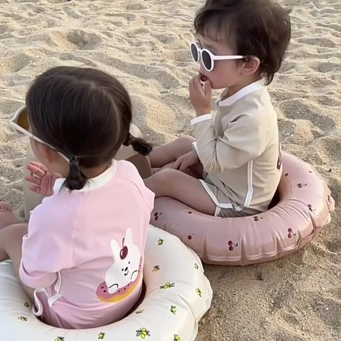 Wholesale New children's swimsuit one-piece long sleeved sunscreen swimsuit, swimming suit, swimming cap