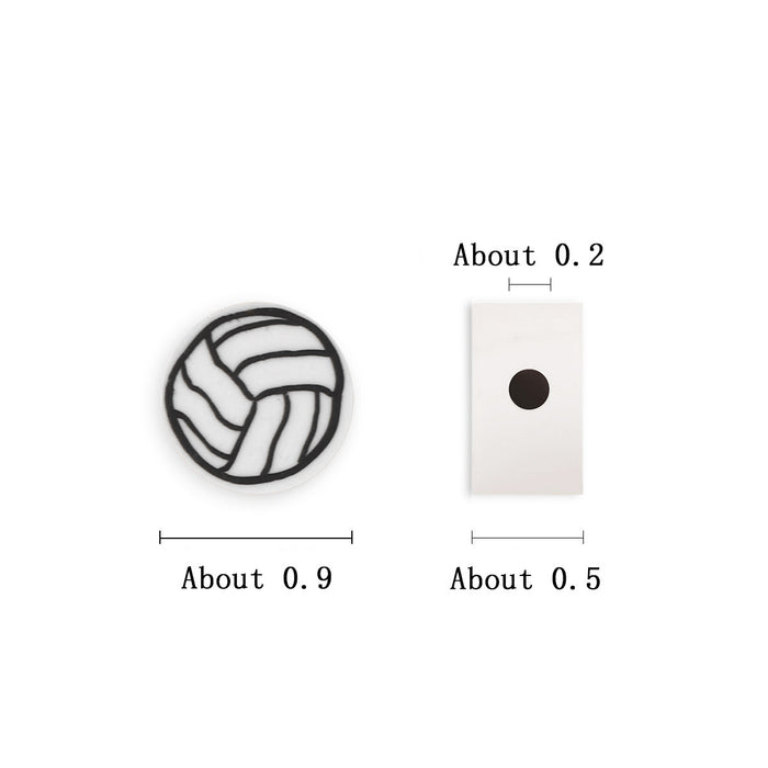 Wholesale 100PCS Polymer Clay Black and White Volleyball Loose Beads JDC-BDS-LiuXia009