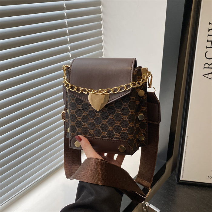 Wholesale Texture Vertical Retro Trendy Mobile Phone Bag Storage Bag Single Shoulder Crossbody Bag