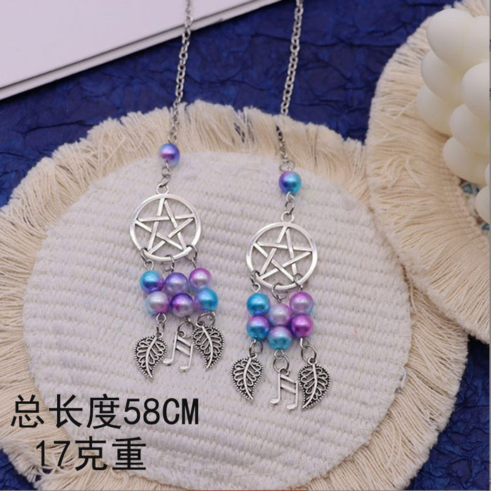 Wholesale Butterfly Dream Catcher Moon Alloy Car Hanging Decoration Pendant with Beads