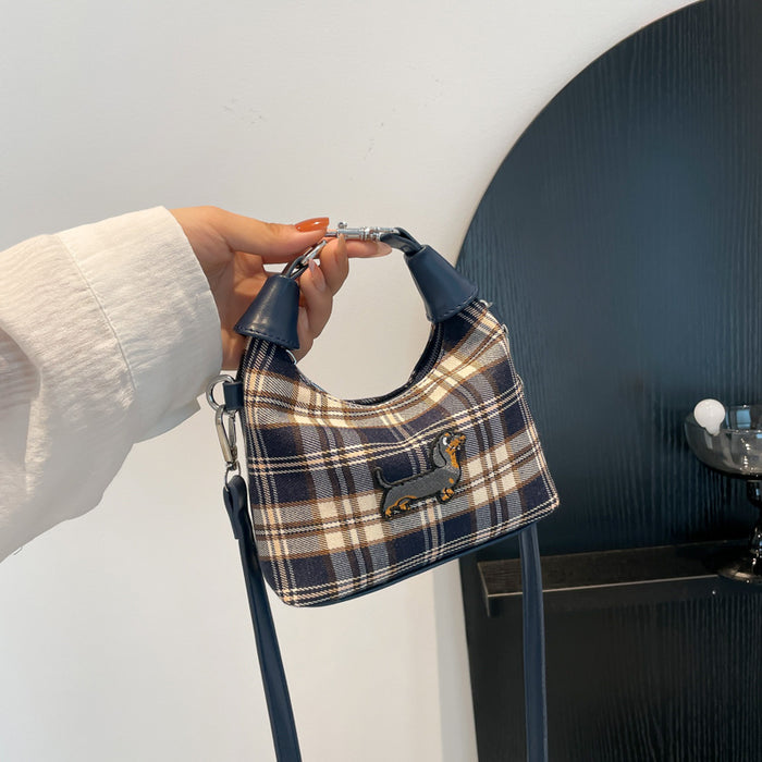 Wholesale Children's bag with grid embroidery and parent-child mini crossbody bag