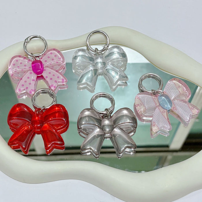 Wholesale Bow Keychain Pendant Cute Girl Heart Bag Pendant Couple Keychain Trend