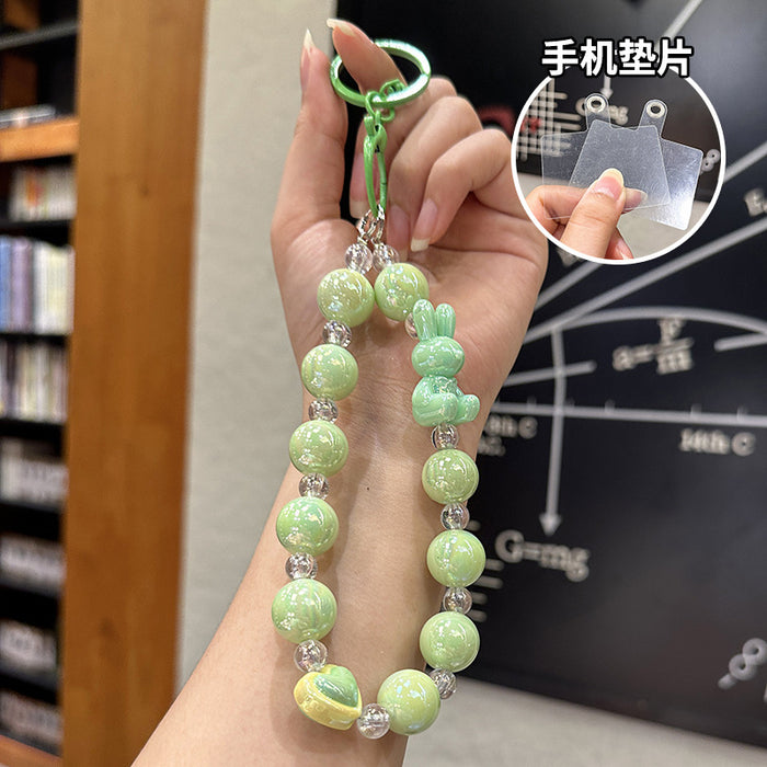 Wholesale Beaded Acrylic Keychain DIY Small Pendant Key Hanging Decoration Car Keychain