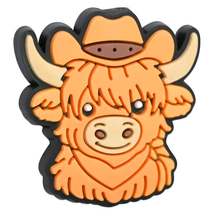 Wholesale Cute Cartoon Highland Cow Hole Beads DIY Ballpoint Pen Handmade Beaded Mobile Phone Chain Focus Bead Accessories