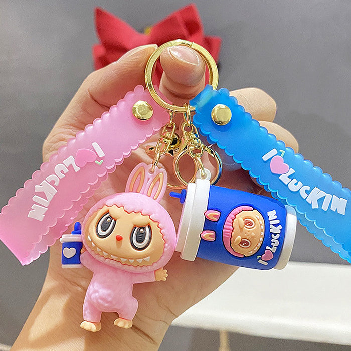Wholesale Cross-Dressing doll Keychain Bucktoothed Little Sheep Pendant Car Bag Pendant Doll Machine Gift Key Chain
