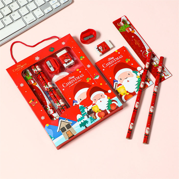 Wholesale Christmas portable 6-piece student stationery gift box set children' s Christmas small gifts gift prizes kindergarten
