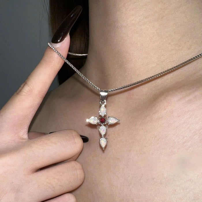 Wholesale Girly Heart Red Apple Design Necklace