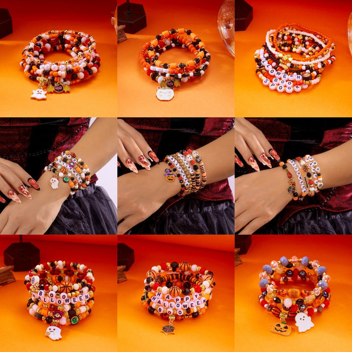 Wholesale  Bracelets Bat Pumpkin  Pendant Bracelet Crystal Soft y Beaded Jewelry