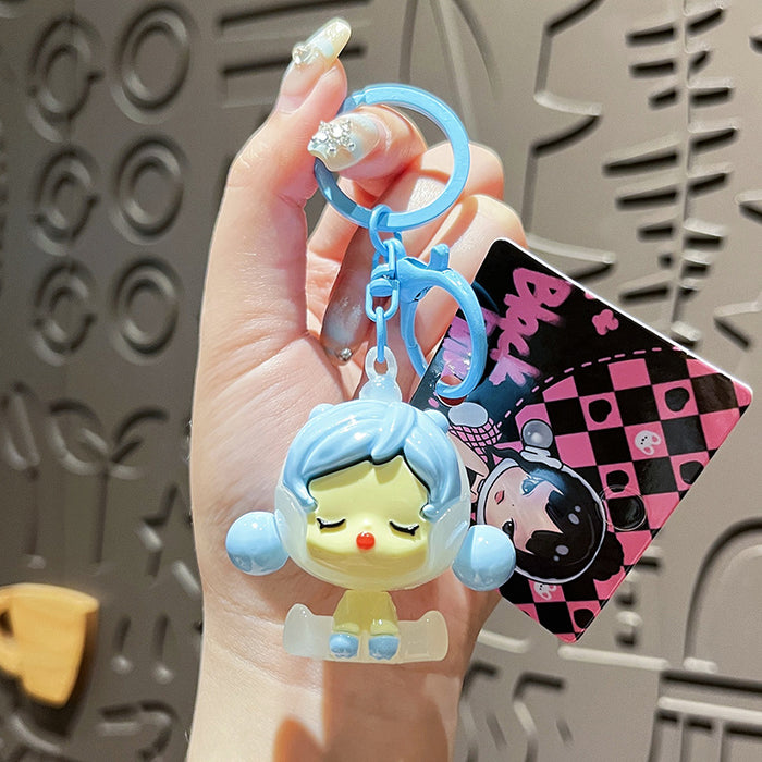 Wholesale Original Girl Keychain Electroplating UV Cartoon Doll Couple Keychain Bag Pendant Small Gift